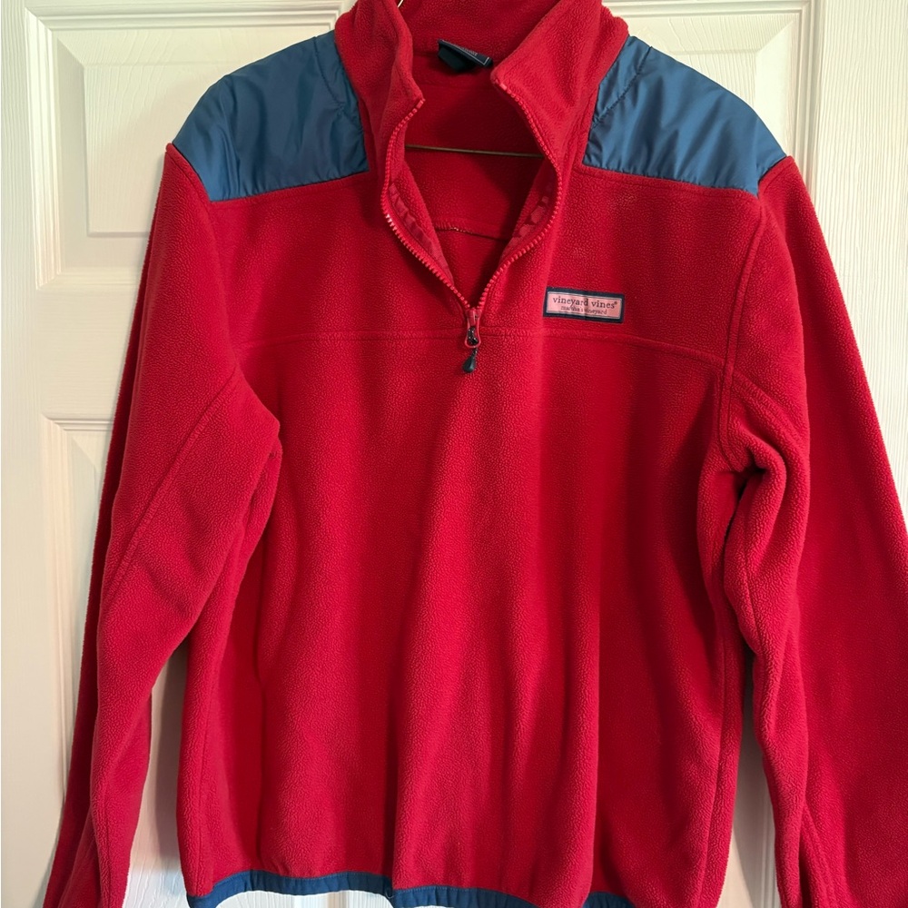 Vineyard Vines Red and Blue Zip-Up Sweater